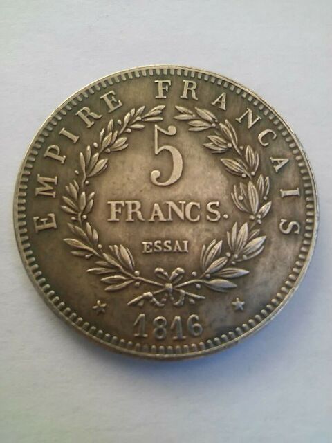 Pice Monnaie Napoleon II 5 Francs 1816 Essai Gravee  10 Bandol (83)