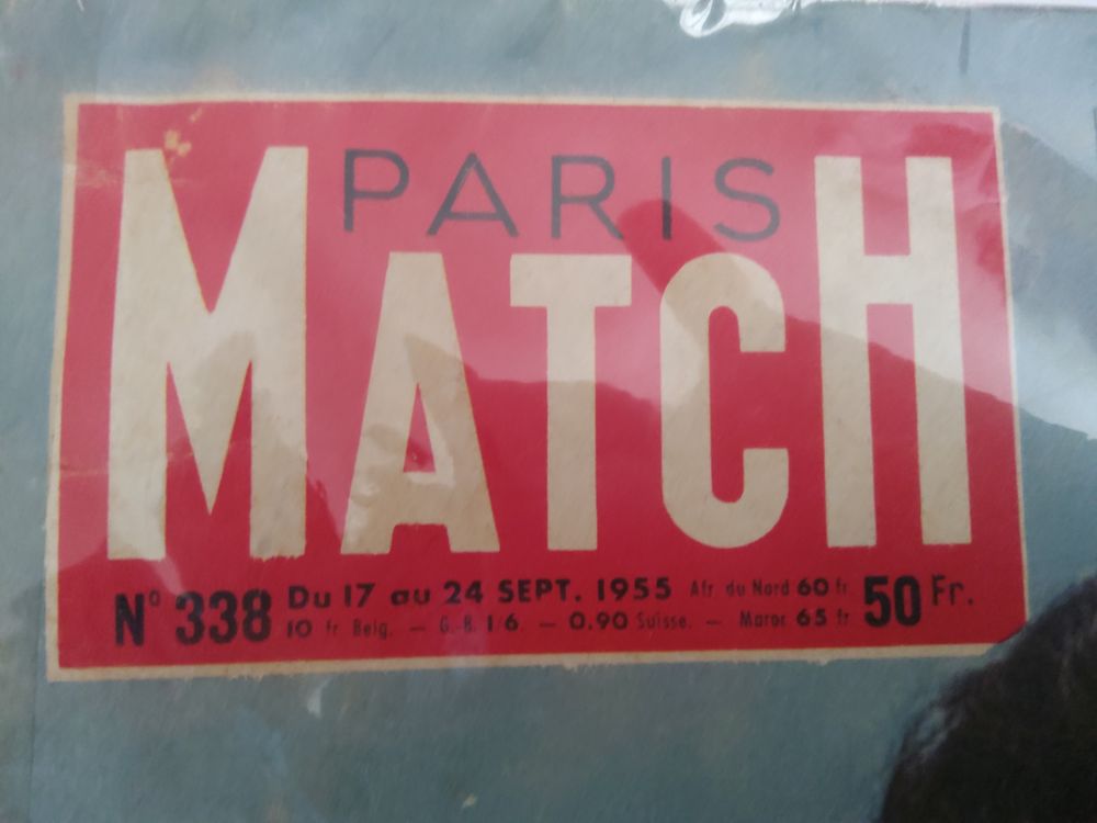 PARIS MATCH N&deg;338 original de septembre 1955 Livres et BD