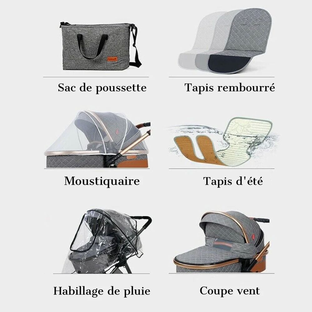 Belle poussette royale 3 en 1 NEUVE dans son carton Puriculture