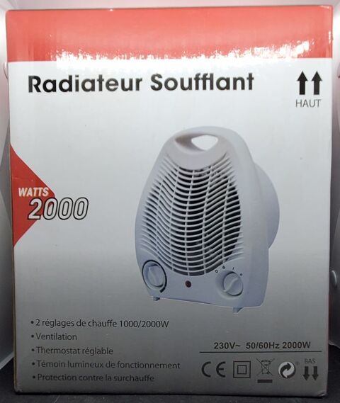 Chauffage radiateur électrique d'appoint 1800W Hiver chauffage rapide température  réglable mini extinction automatique -Prise EU - Cdiscount Bricolage