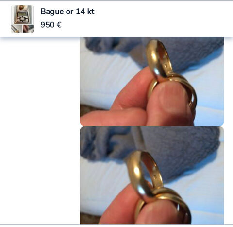 Bague trois anneaux 14 carats 950 Melun (77)