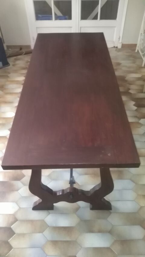 ancienne Table  la  Catalane  pieds lyre, entretoises en fe 950 Roquefort-les-Pins (06)