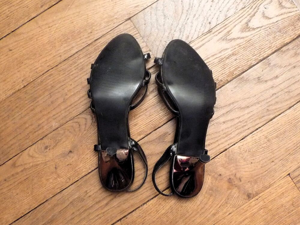 Escarpins Ouverts Talons Noir &agrave; Strass-Neuf- Delicious Angel Chaussures