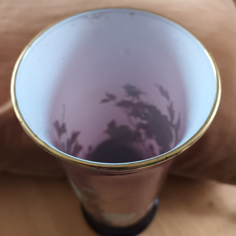 vase fleurs violet verre pivoine iris rose feuilles plantes Décoration