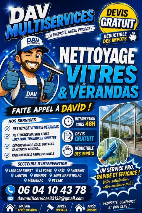 Nettoyage vitres et Maison 0 33600 Pessac