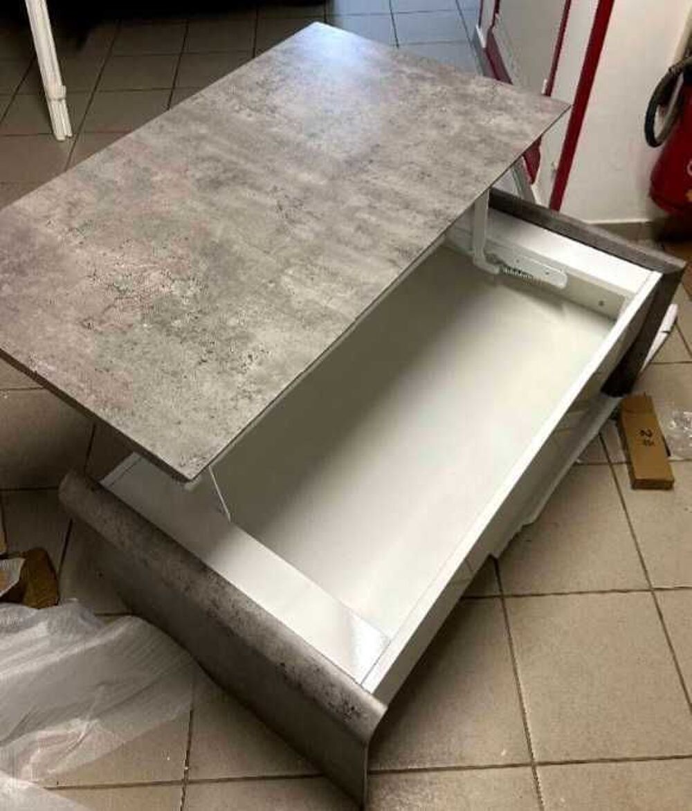 Table+basse+b&eacute;ton/blanc+Giulia+2 Meubles