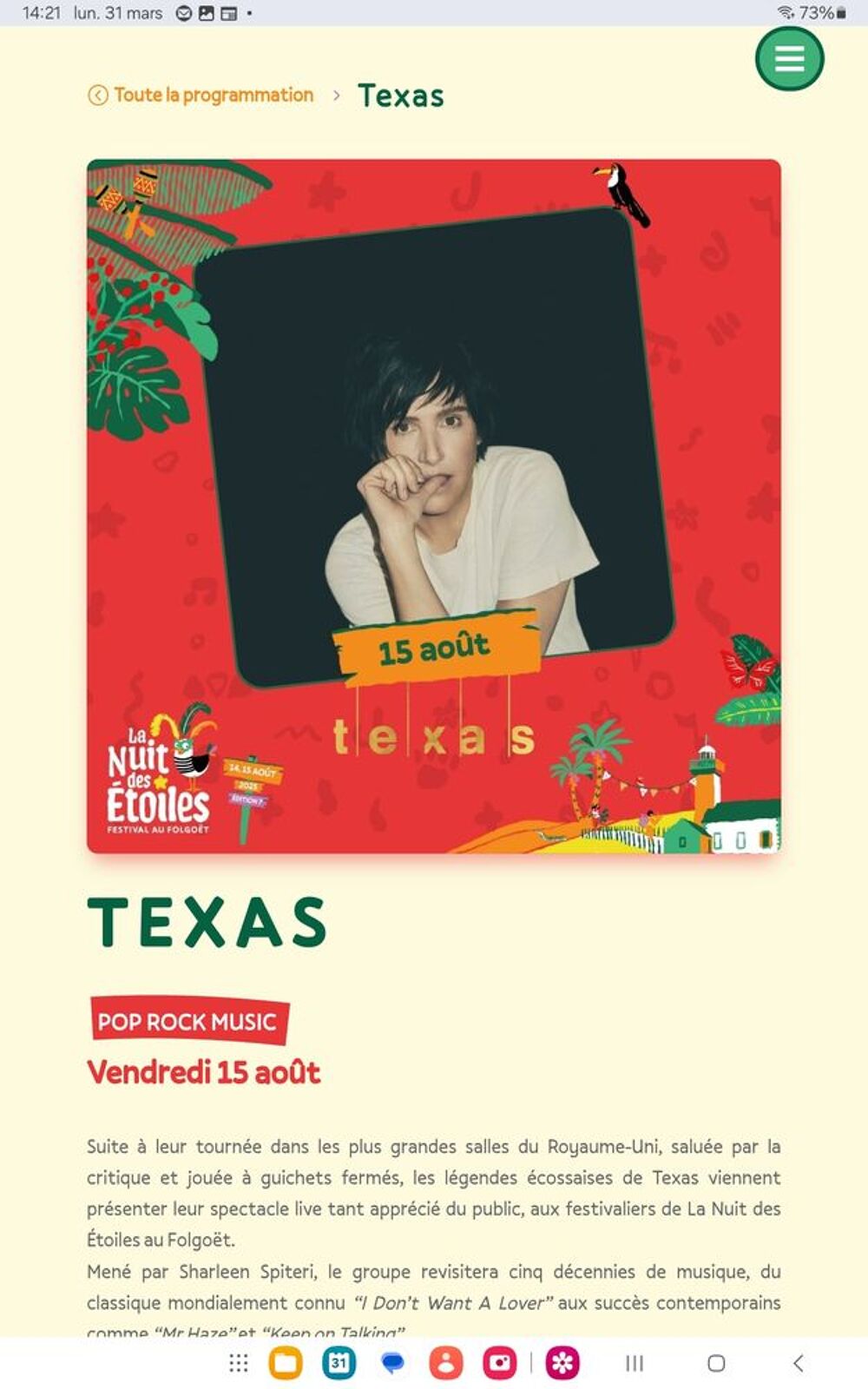 2 Billets VIP pour TEXAS LE 15 ao&ucirc;t &agrave; LE FOLGOET - Finistere Billetterie