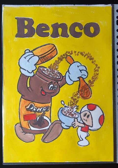 bl peinture - détournement - benco et toad mario - sur papie 4 Fougères (35)