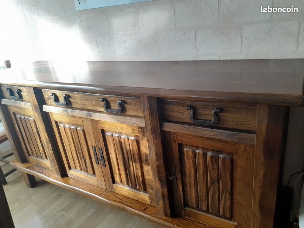 LOT salle &agrave; manger ch&egrave;ne massif 9 pi&egrave;ces Meubles