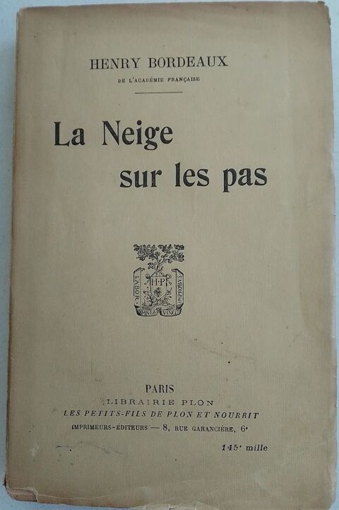 BORDEAUX H. LA NEIGE SUR LES PAS, roman, 1948, BE 8 Penvénan (22)