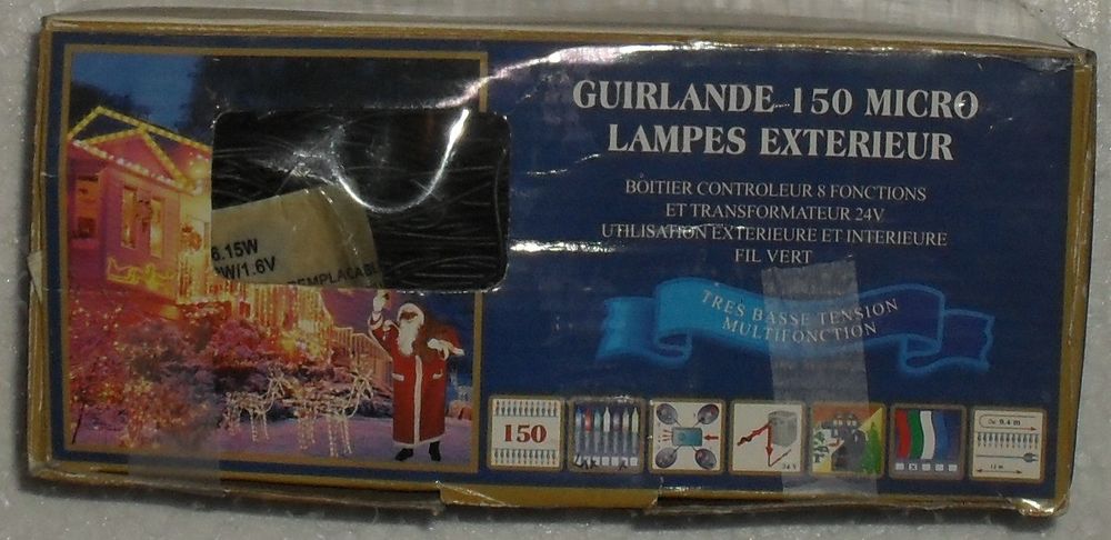 Guirlande &eacute;lectrique 150 micro lampes int&eacute;rieur / ext&eacute;rieur Décoration