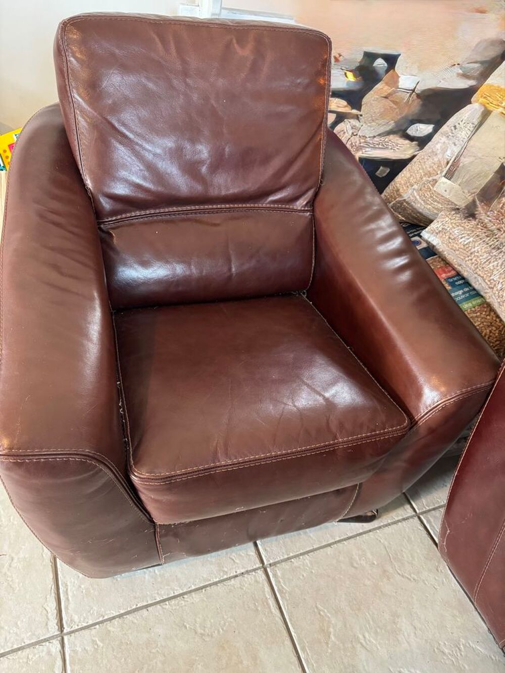 canap&eacute; + fauteuil en cuir Meubles