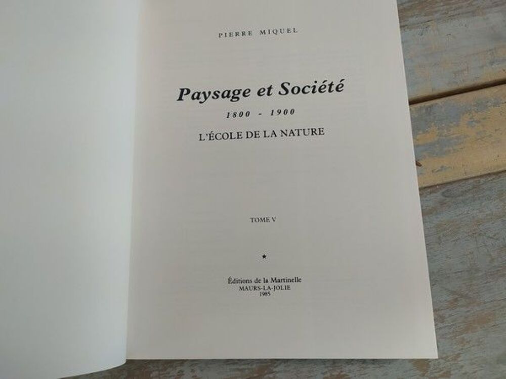 Livre Paysage et Soci&eacute;t&eacute; 1800 -1900 L'&eacute;cole de la nature T5 Livres et BD