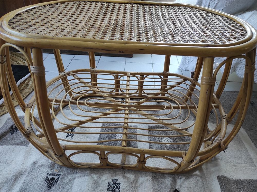 Table basse osier Vintage Meubles