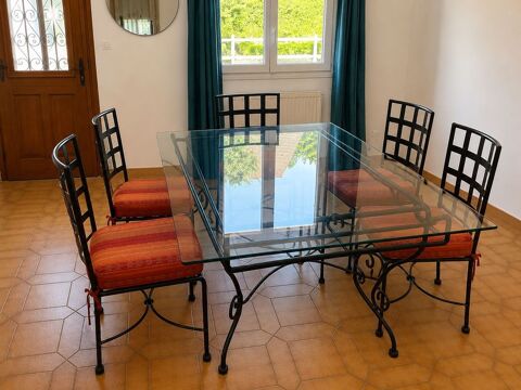 Table+en+verre+et+fer+forgé+++5+chaises 720 Gaillon (27)
