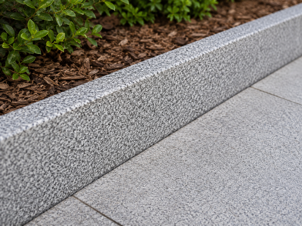 Bordures granit gris 6x20x100 cm Jardin