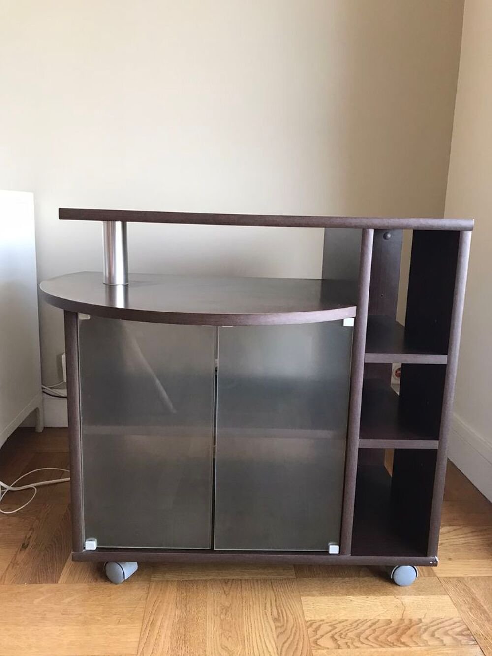 Meuble TV bois fonc&eacute; couleur weng&eacute; Meubles