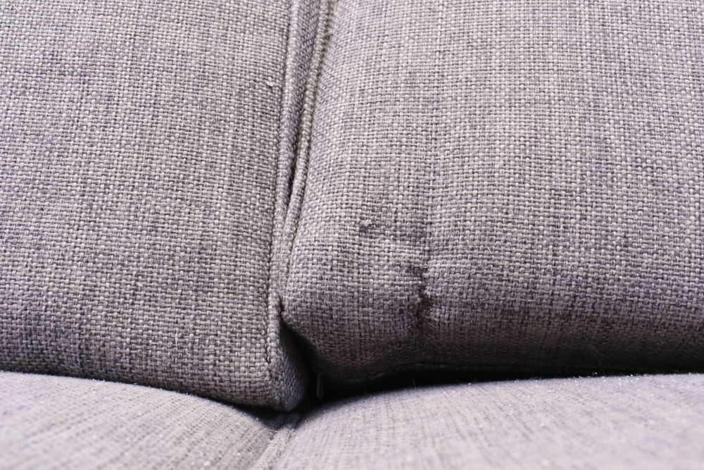 Canap&eacute; 3 places de style Art d&eacute;co tissu gris et bois cintr&eacute; Meubles