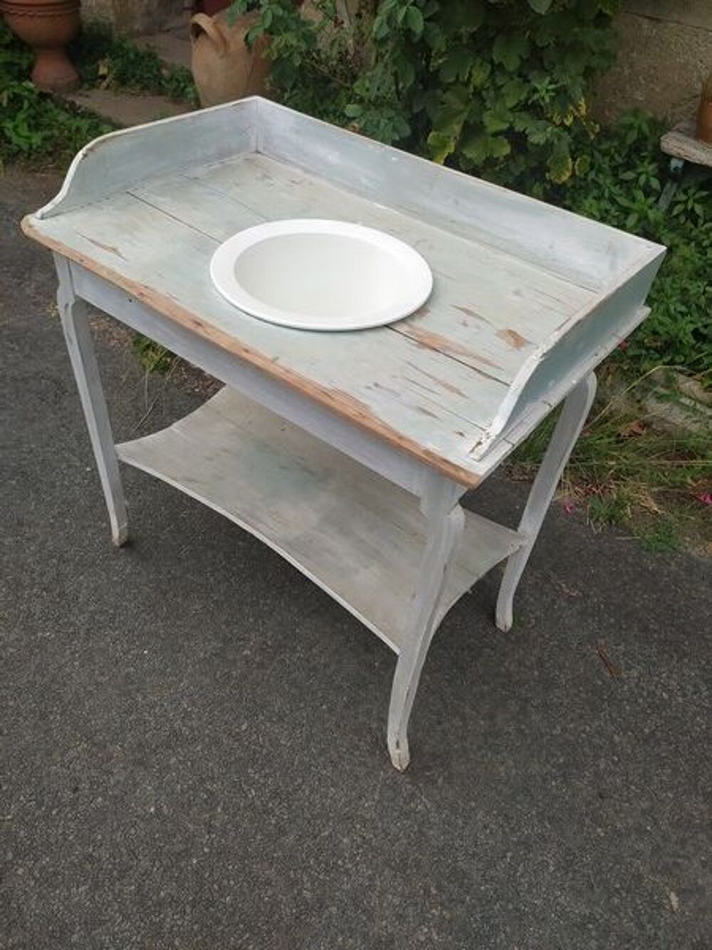 Ancien Meuble Table de Toilette Vasque Fa&iuml;ence Meubles
