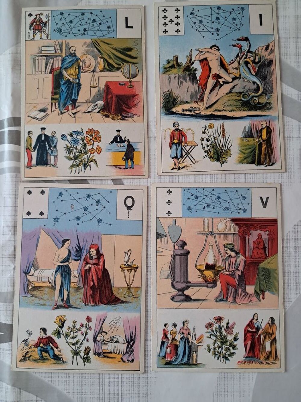 Grand jeu de tarot complet de 54cartes de 1890 