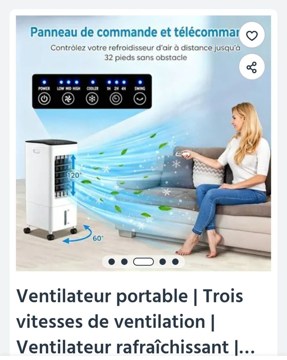Rafra&icirc;chisseur d' air tr&egrave;s bon &eacute;tat 35€. Electroménager
