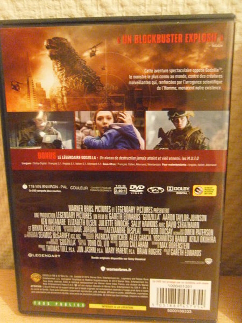 Godzilla Lot de 2 dvd film versions de 2014 &amp; 1998 DVD et blu-ray