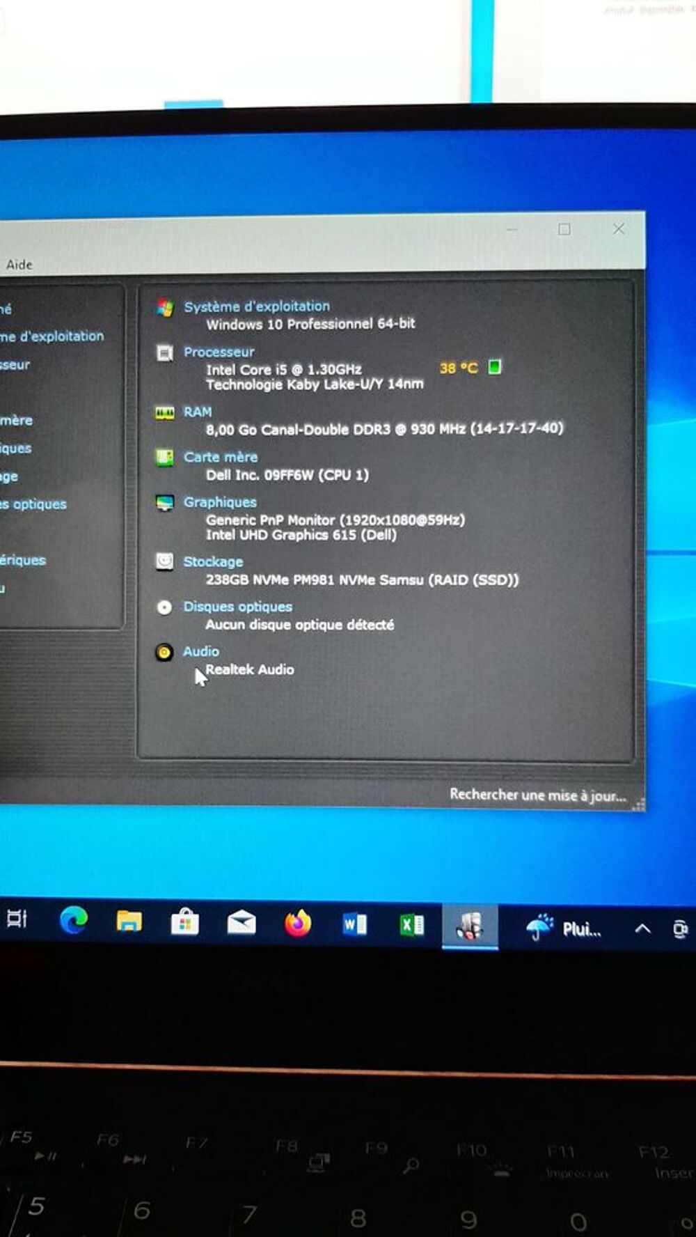 PORTABLE DELL XPS 9365 I5 de 8&eacute;me g&eacute;n&eacute;ration 8GO DE RAM SSD Matériel informatique