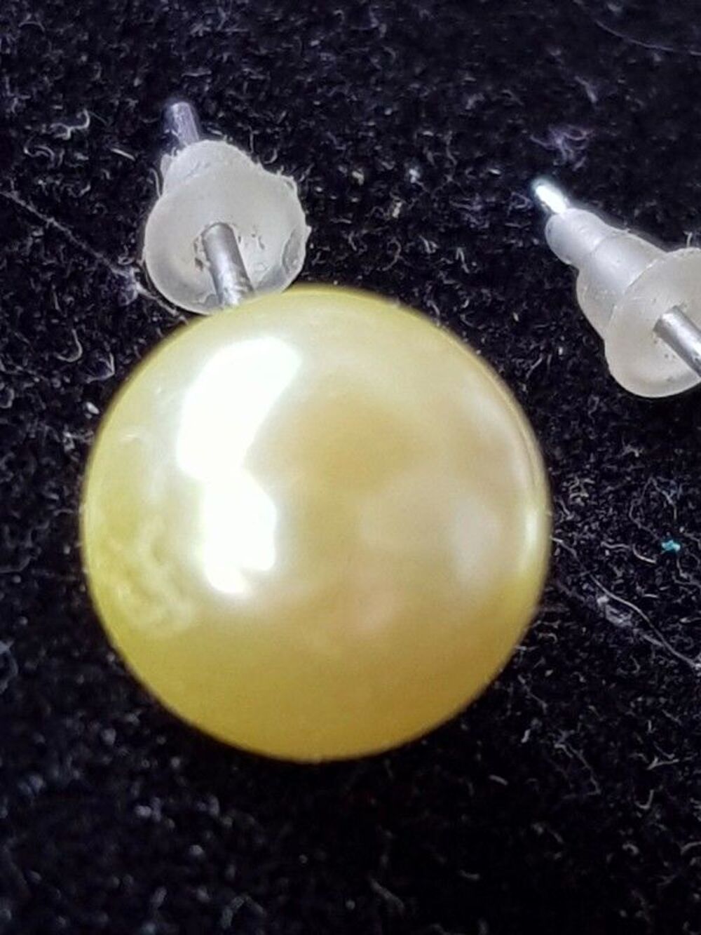 Perle jaune p&acirc;le nacr&eacute;e 8 mm neuve 1e Bijoux et montres
