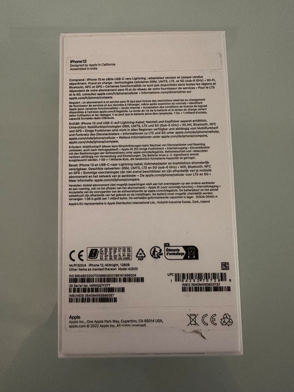 iPhone 13 128 Go Couleur Minuit Téléphones et tablettes