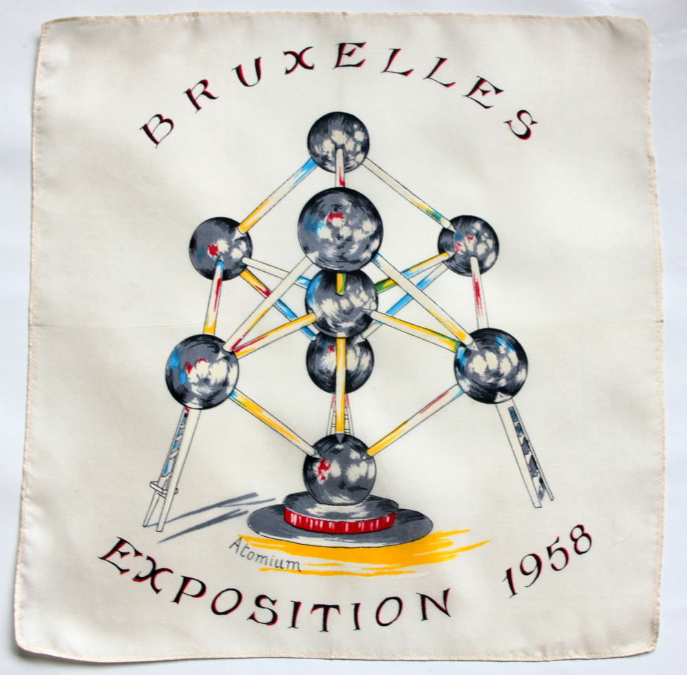 Bruxelles exposition 1958 Foulard Atomium 