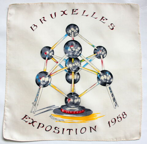 Bruxelles exposition 1958 Foulard Atomium 35 Issy-les-Moulineaux (92)