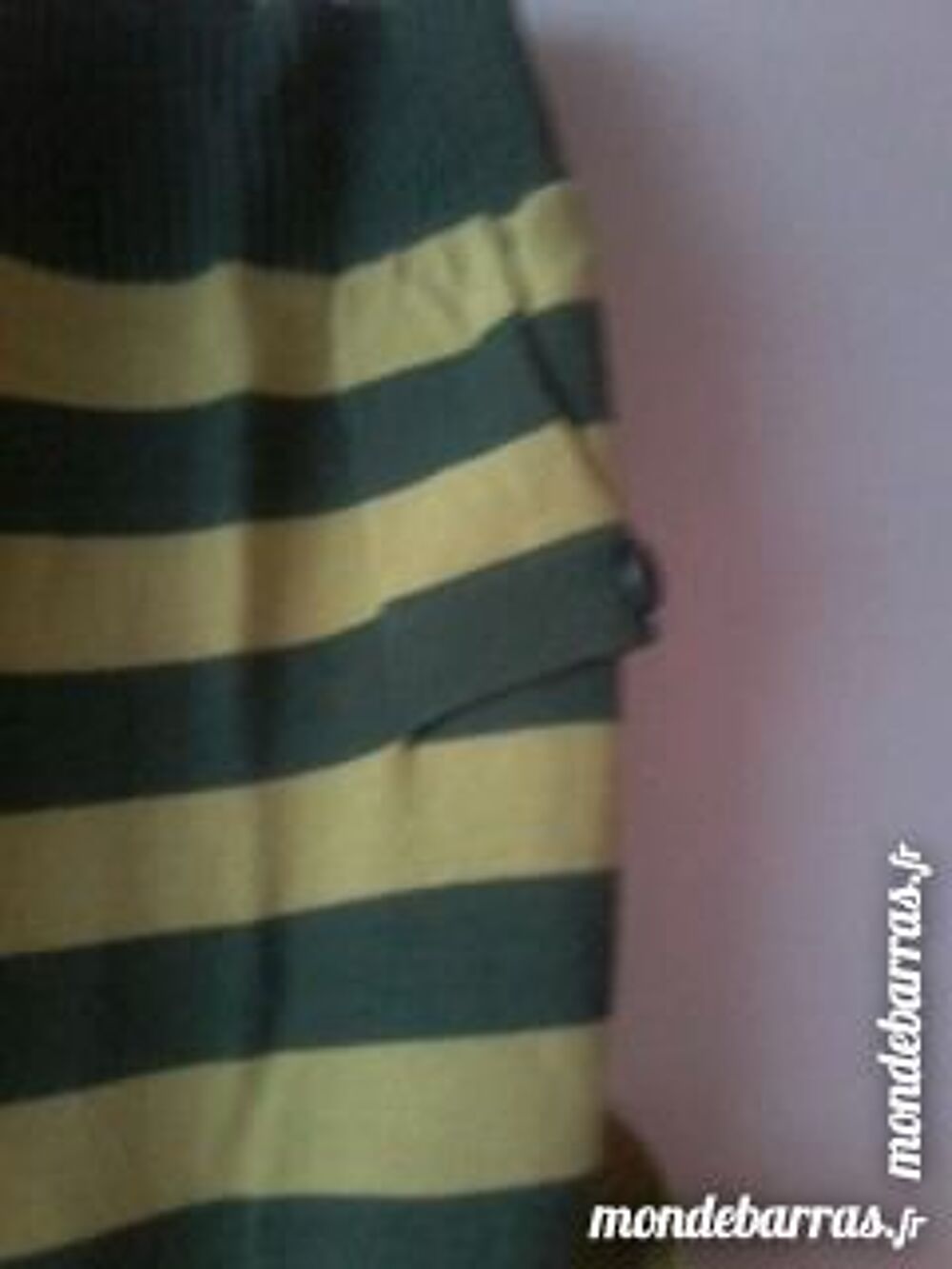 PULL NEUF LONG OU ROBE RAYEE VERT 50%WOOL 50%ACRYLIC Vêtements