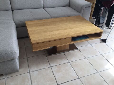 Table basse ALKOVE en chne sauvage et pied inox massif 250 Viry-Chtillon (91)