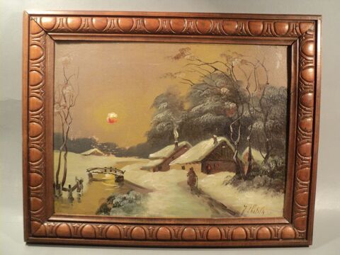 Tableau Paysage d'Hiver Barbizon Sign 80 Paris 1 (75)