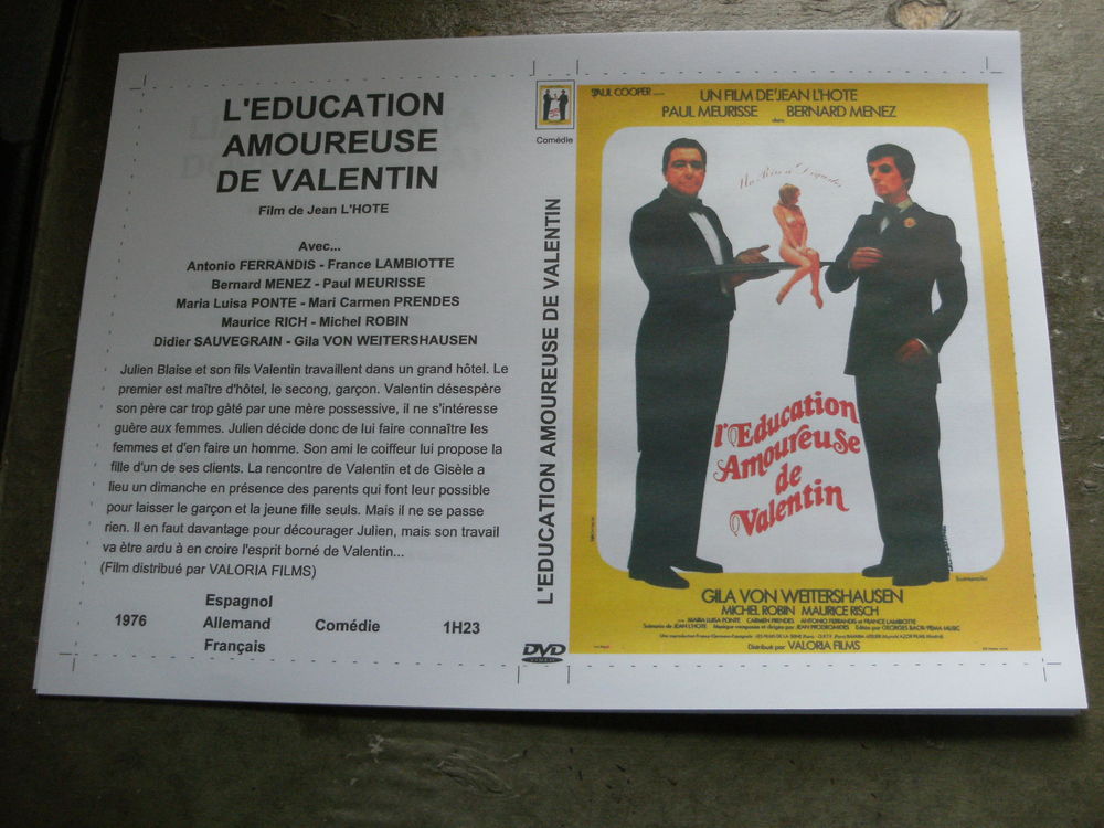 Film : " L 'education amoureuse de Valentin " DVD et blu-ray
