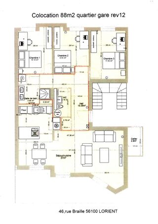  Appartement à vendre 4 pièces 88 m²