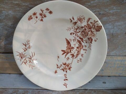 Assiette Terre de Fer Faïence Longwy Décor Mignon Oiseaux Loches (37)