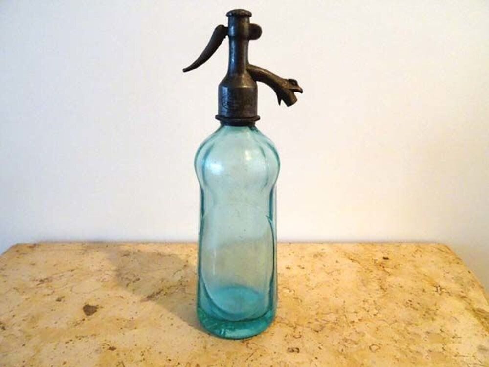 Siphon ancien eau, Cristal G.E. ORADEA, vert clair, TBE 