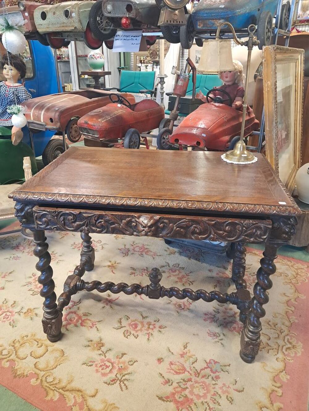 Bureau ancien en ch&ecirc;ne style Louis XIII Meubles