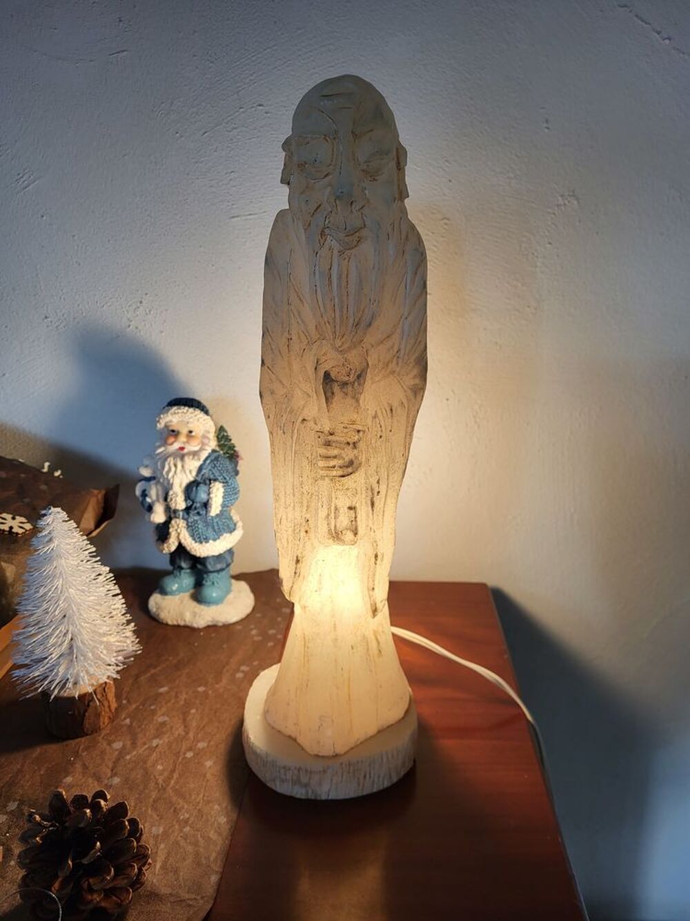 STATUE LAMPE CHINOISE VINTAGE ALBATRE Décoration