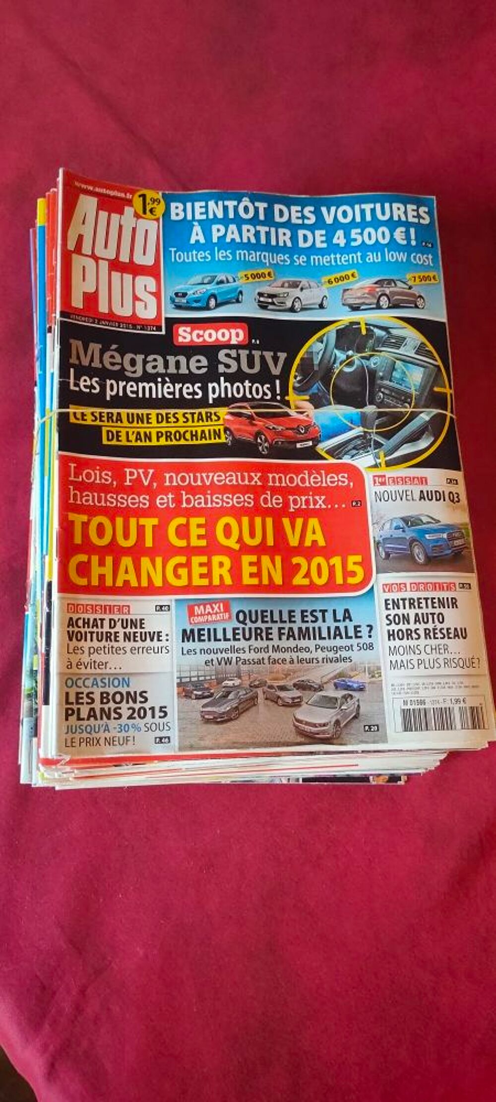50 magazines Auto plus ann&eacute;e 2015 Livres et BD