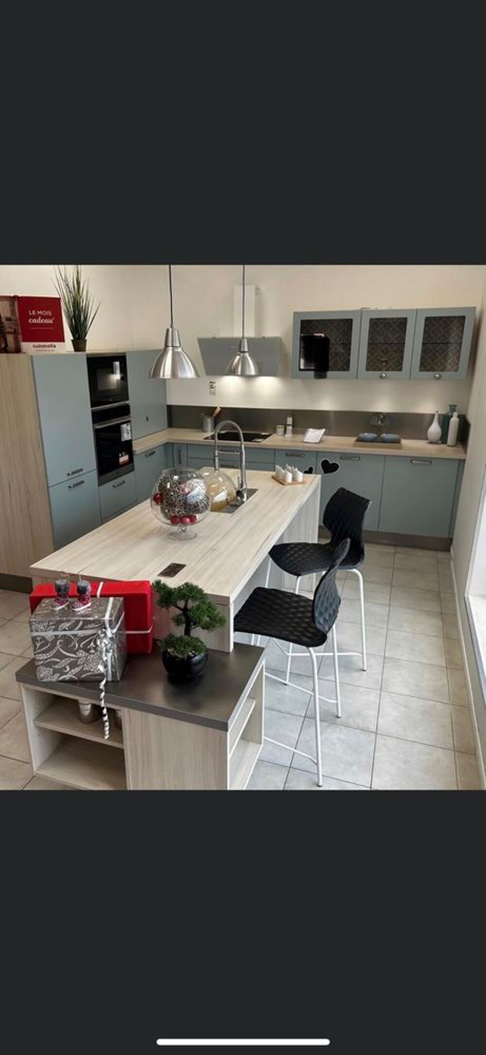 Cuisine cuisinella neuve bleu pastel Meubles
