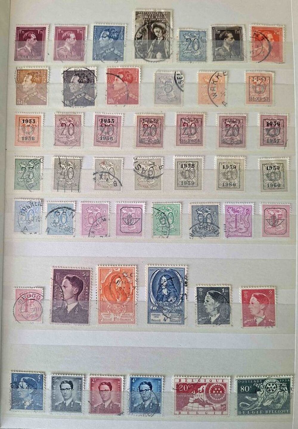 S&eacute;rie de timbres de collection de Belgique 