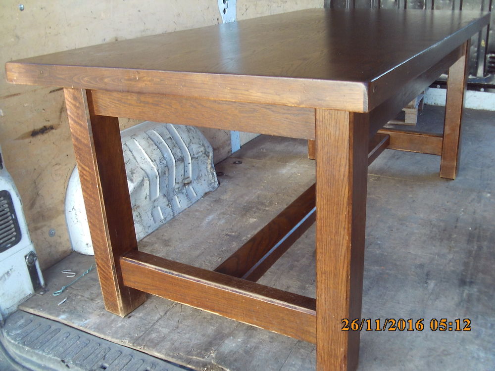 TABLE MONASTERE en CHENE de 180 x 90 plateau 5 cm Meubles