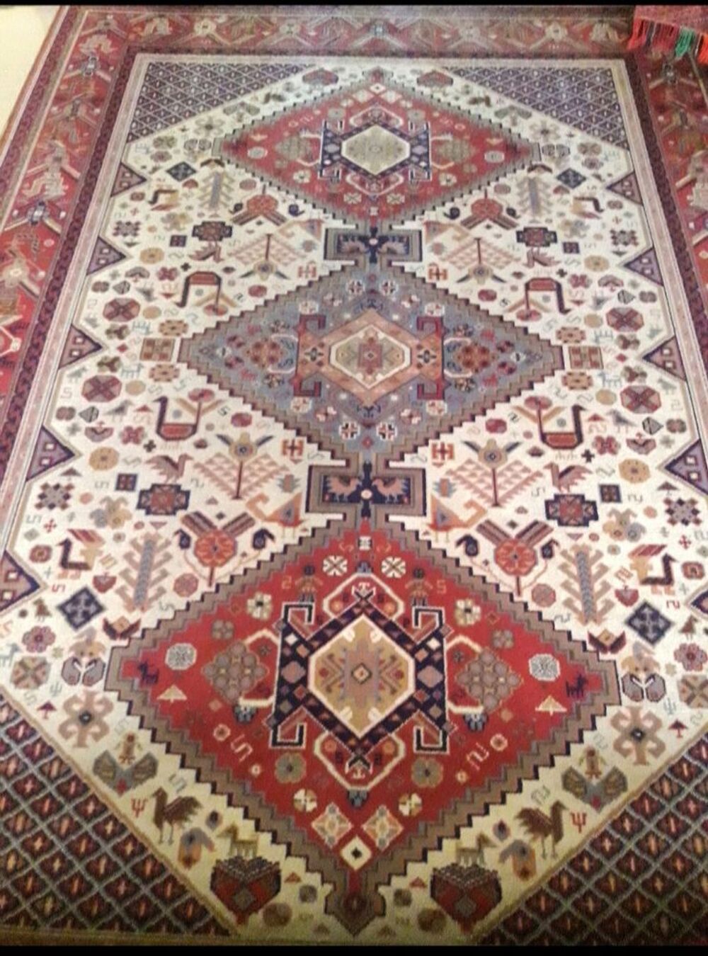 Tapis Cogolin fait main en laine (Made in France) Décoration