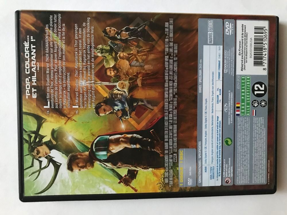 DVD Thor Ragnarok DVD et blu-ray