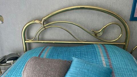 T�te de lit  en laiton dor� � l'or fin 24 carats 
250 F�camp (76)