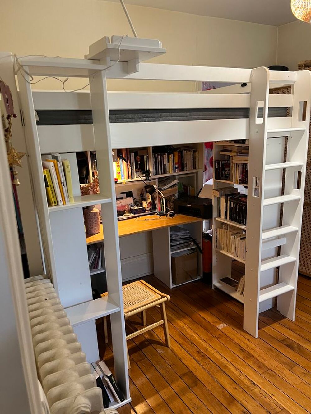 Lit mezzanine 2 personnes et accessoires Sobreal pin massif Meubles