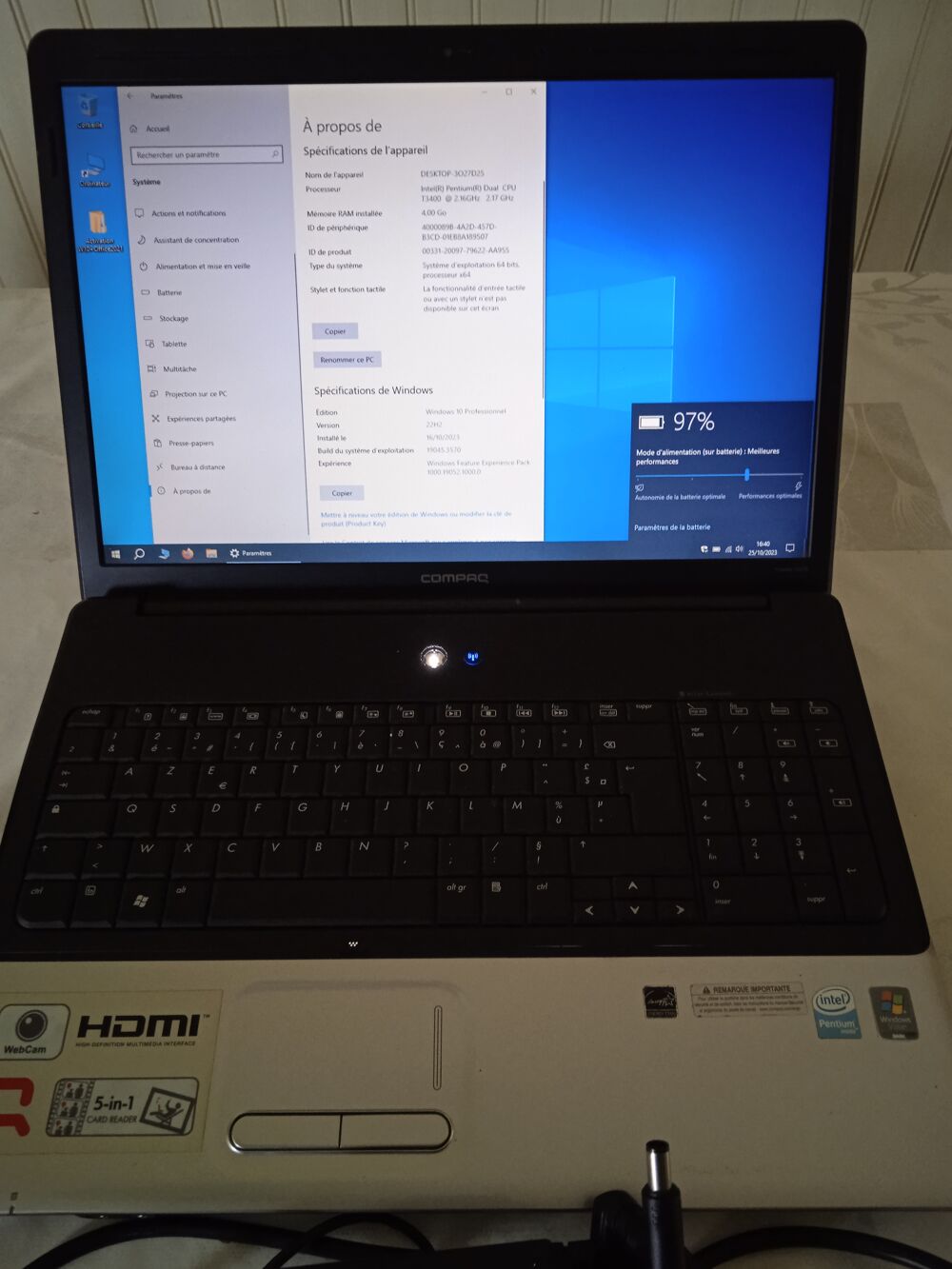 PC portable HP CQ70 comme neuf - Windows10 + Office 2021 Matriel informatique