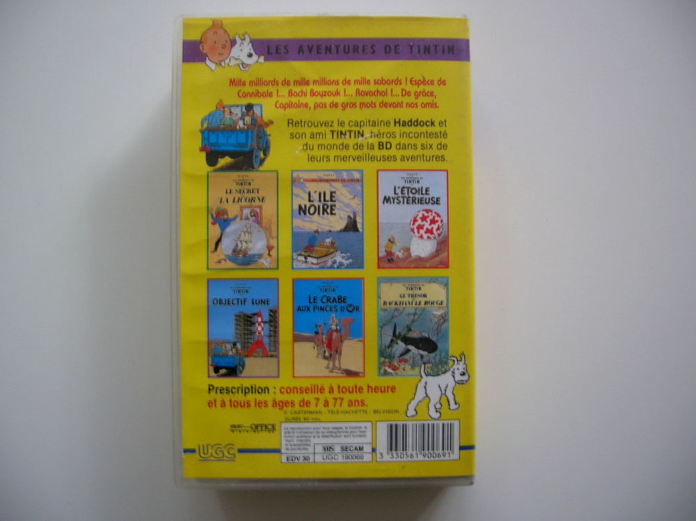 VHS TINTIN OBJECTIF LUNE DVD et blu-ray